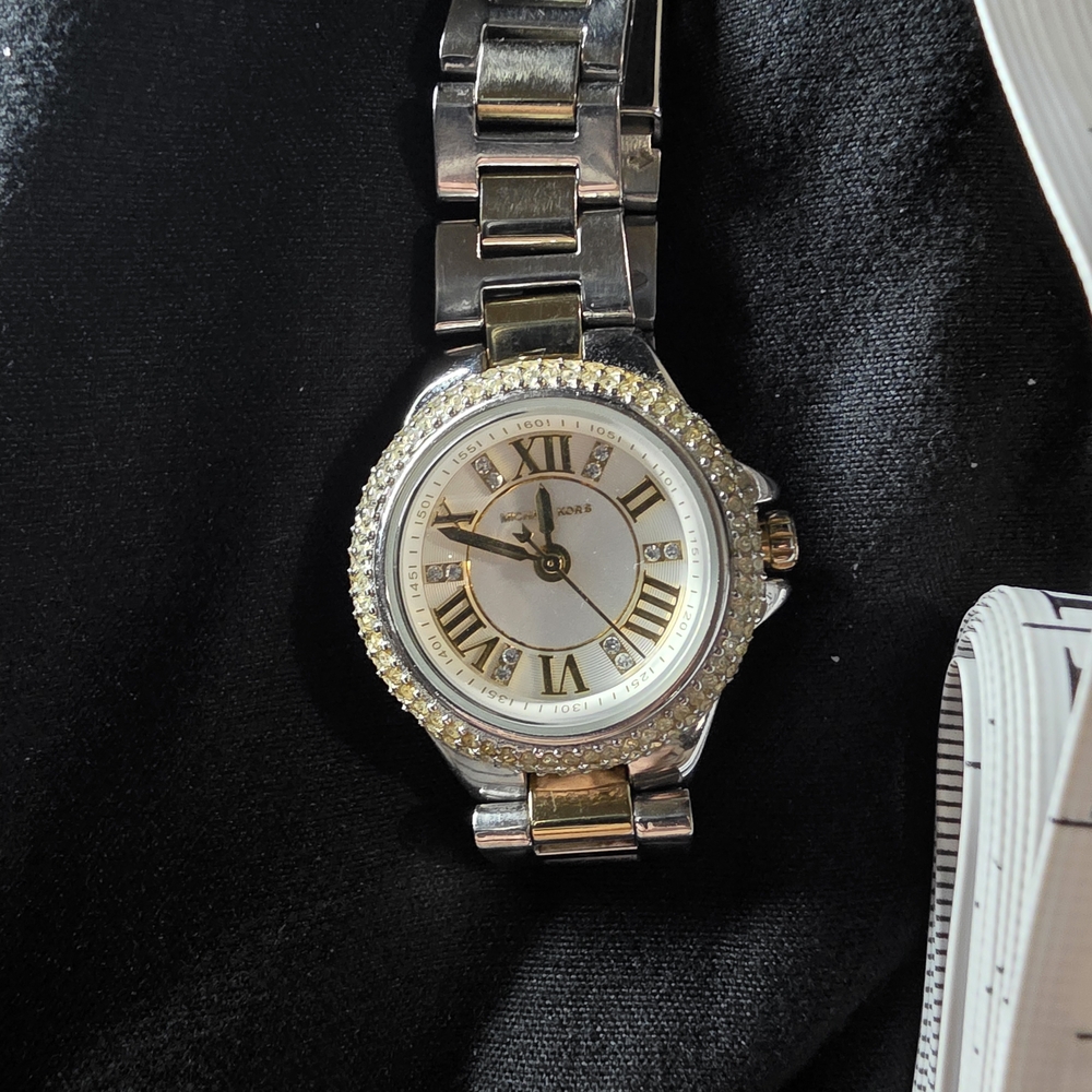 Michael Kors Silver and Gold Watch with Roman Numerals